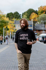 Load image into Gallery viewer, Caffeinate then DOMINATE unisex tee
